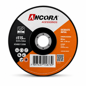 Disco Abrasivo De Desbaste 115x22,23x5,0MM Metal