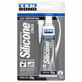 Adesivo De Silicone Acetico 50G Cinza Blister Alta 